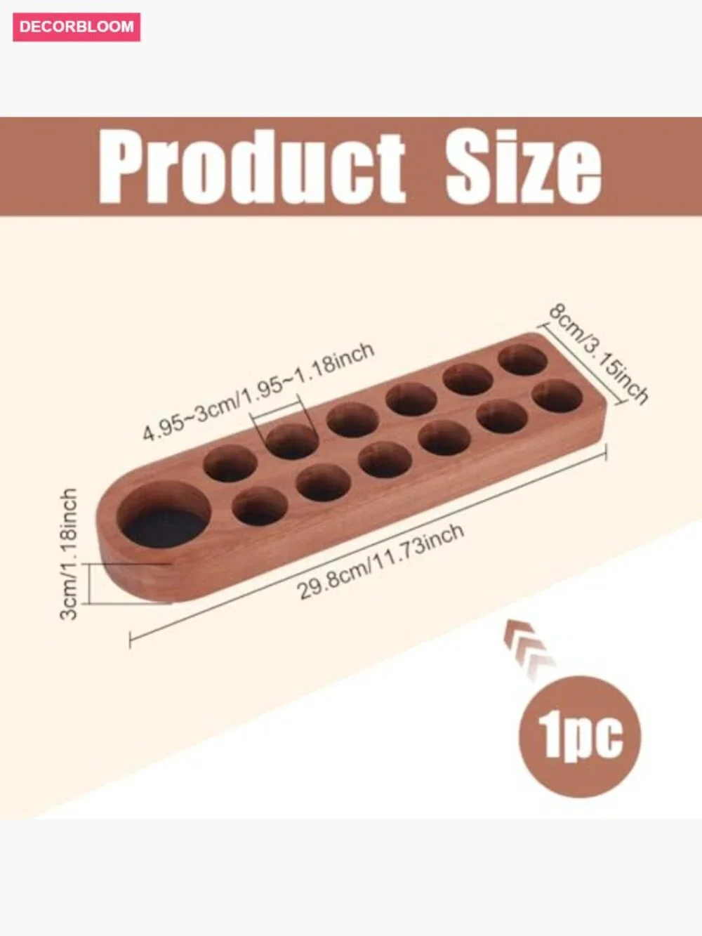 13-Slot Wooden Essential Oil Organizer Storage Case Display